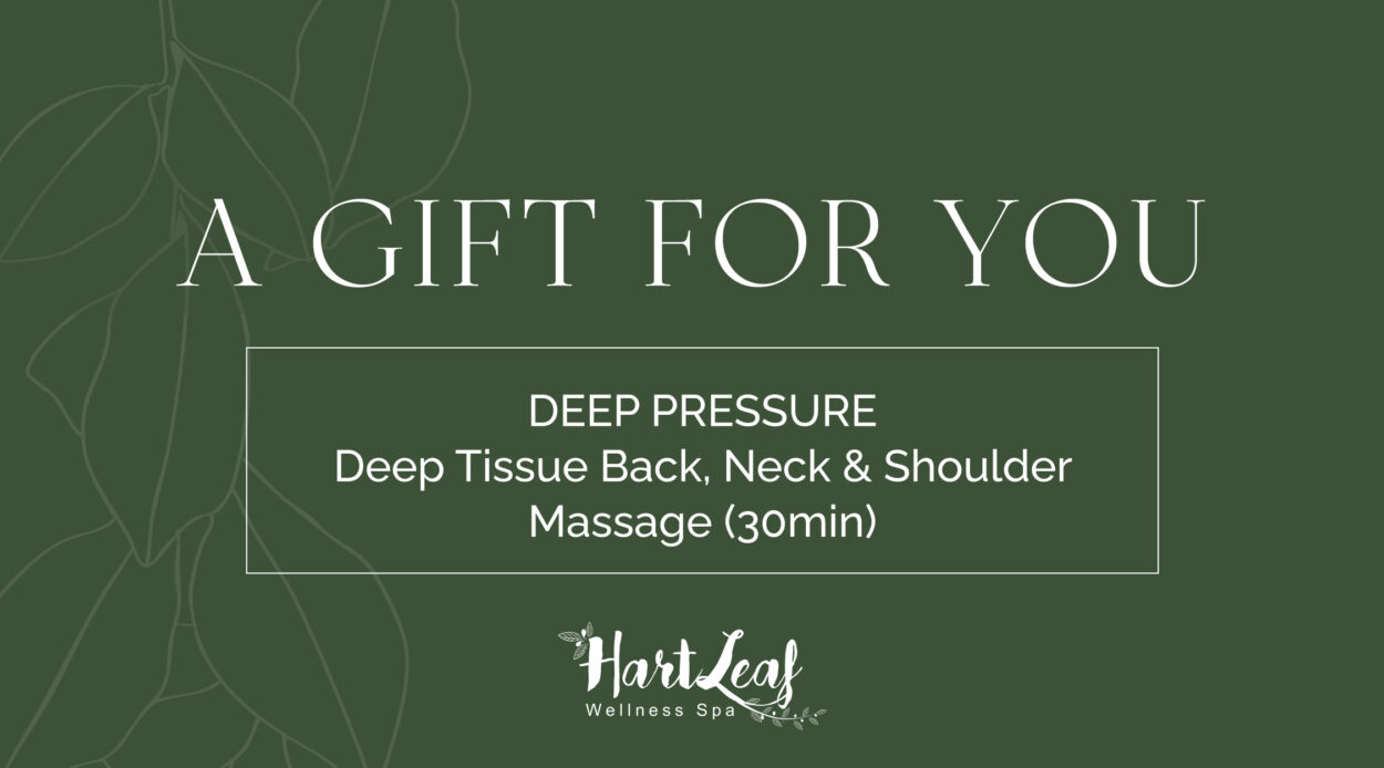 DEEP PRESSURE – Deep Tissue Back, Neck & Shoulder Massage (30min)
